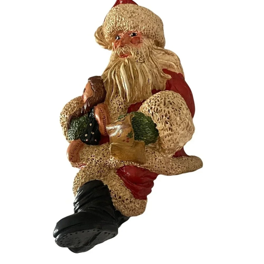 Vtg Santa Claus‎ Christmas Shelf Sitter 1980s Signed Rita Darby “American Santa”